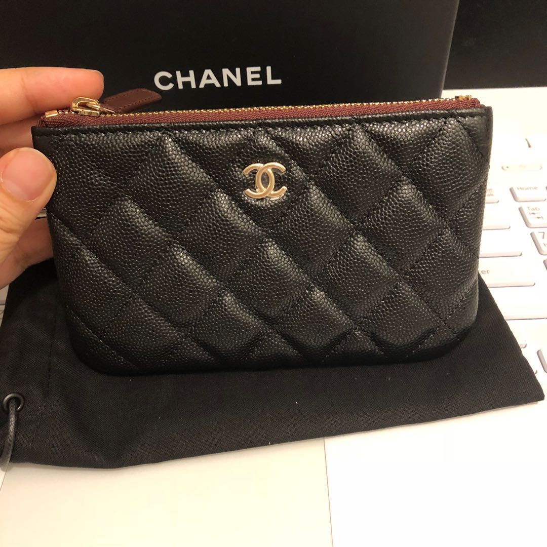 全新斷貨皇Chanel Coins Bag pouch 散紙包small wallet card holder black caviar coins  bag o case coin purse, 名牌, 手袋及銀包- Carousell