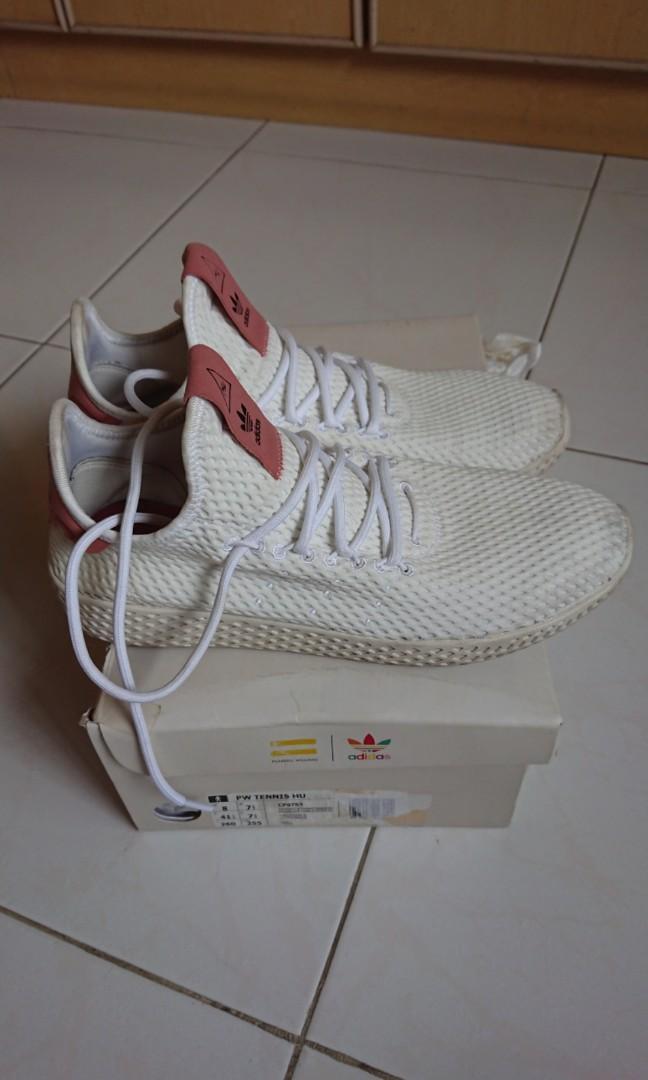 Adidas Pharrell Williams Tennis HU Shoes White Raw Pink