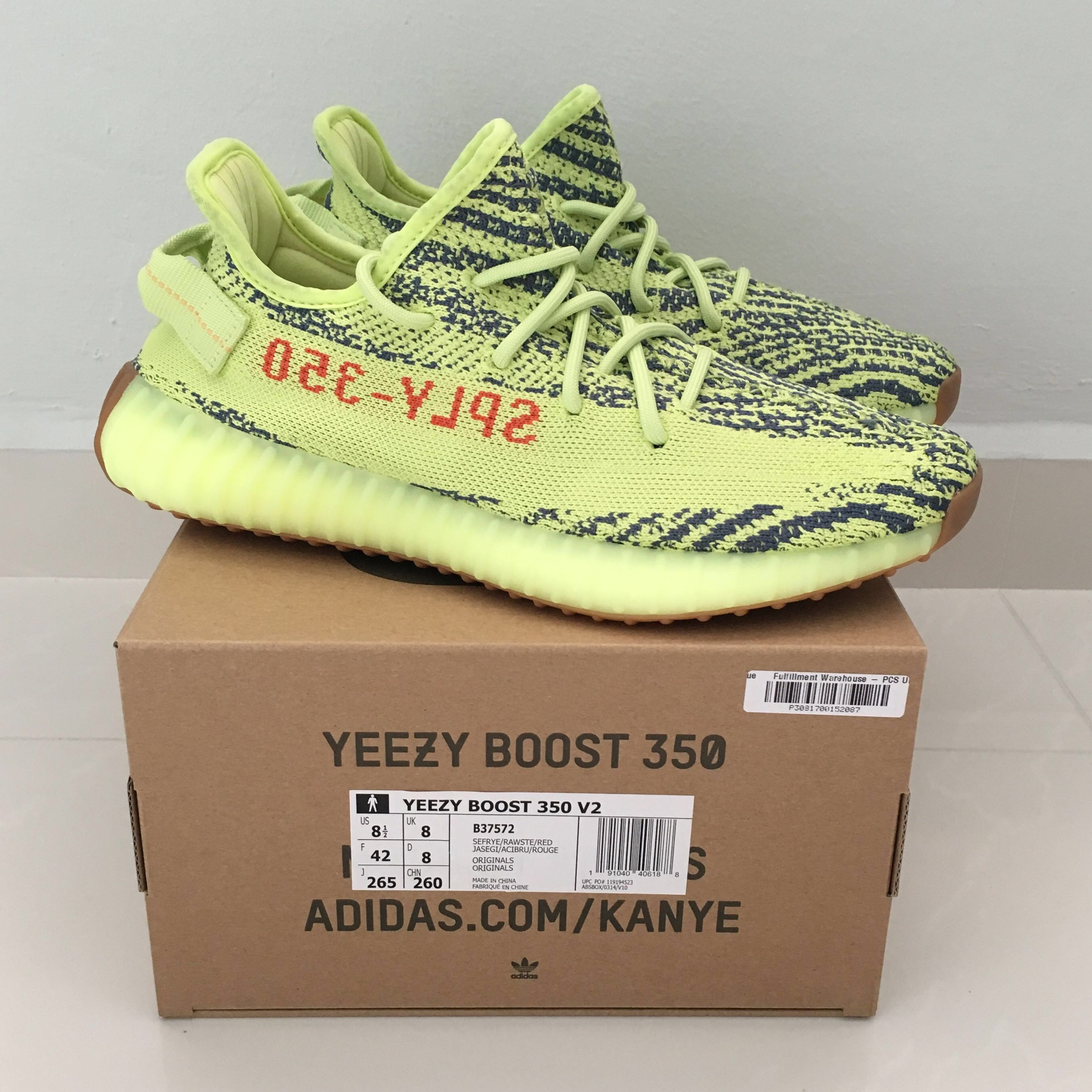 Adidas Yeezy Boost 350 V2 Semi Frozen Yellow Men s Fashion Footwear Sneakers on Carousell