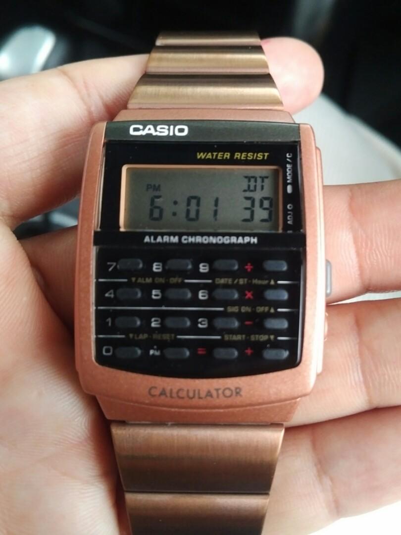 Casio calculator shop watch rose gold