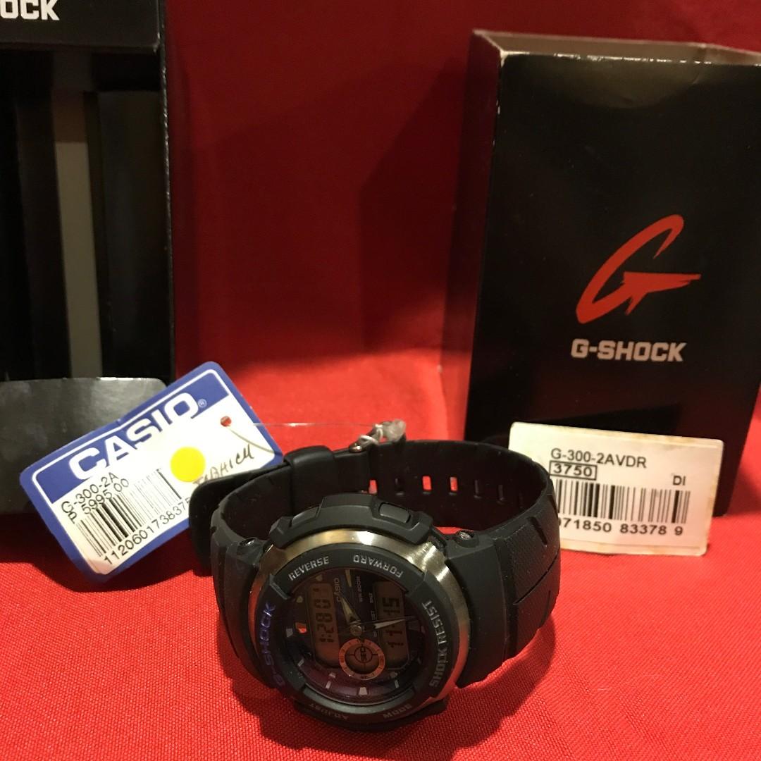 Casio G Shock G 300 2a Men Black Resin Strap Analog Digital Sport Watch Men S Fashion Watches On Carousell