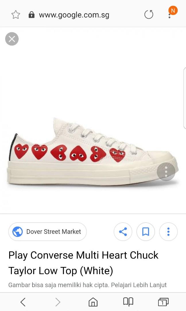 low top converse with heart