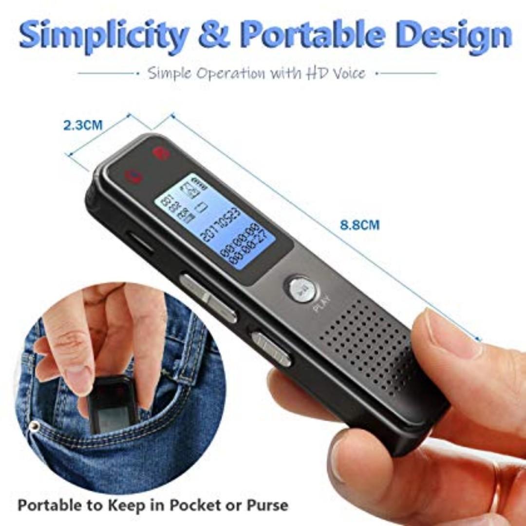 Digital Voice Recorder Spy Voice Activated Audio Recorder Dictaphone