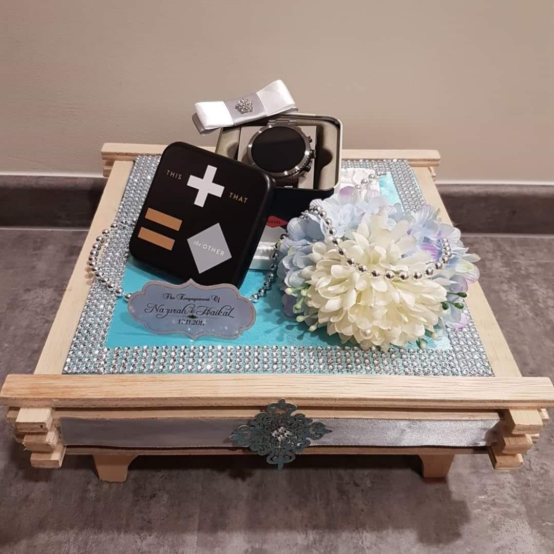 Dulang Hantaran Service Wedding Gift Trays Baby Blue Silver Hobbies Toys Stationery Craft Occasions Party Supplies On Carousell