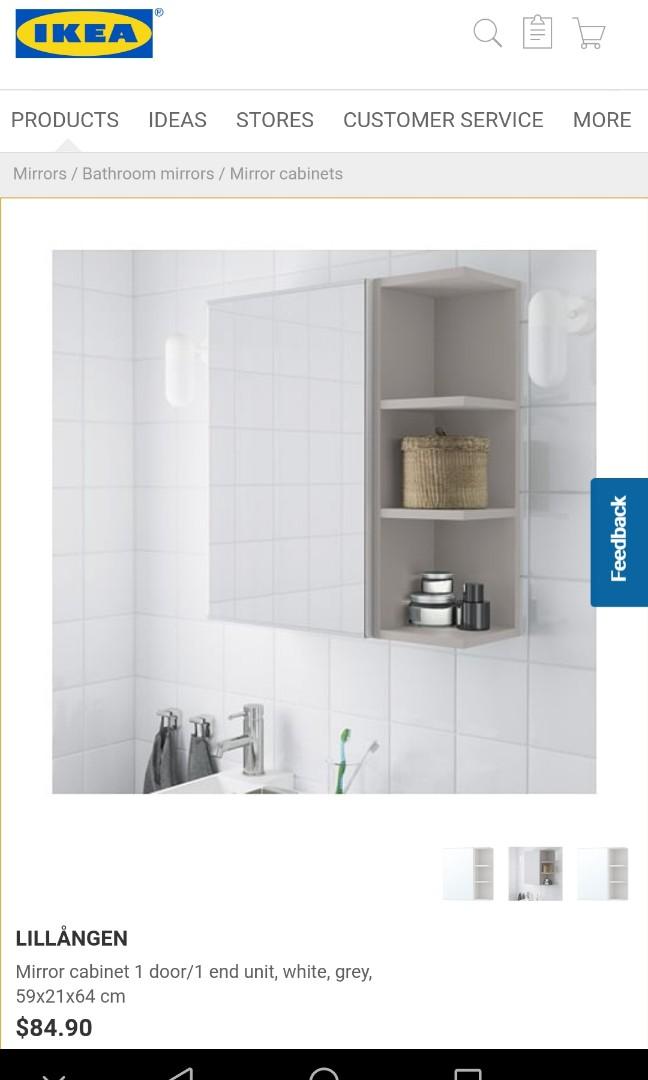 ikea lillangen bathroom mirror cabinet furniture home living bathroom kitchen fixtures on carousell