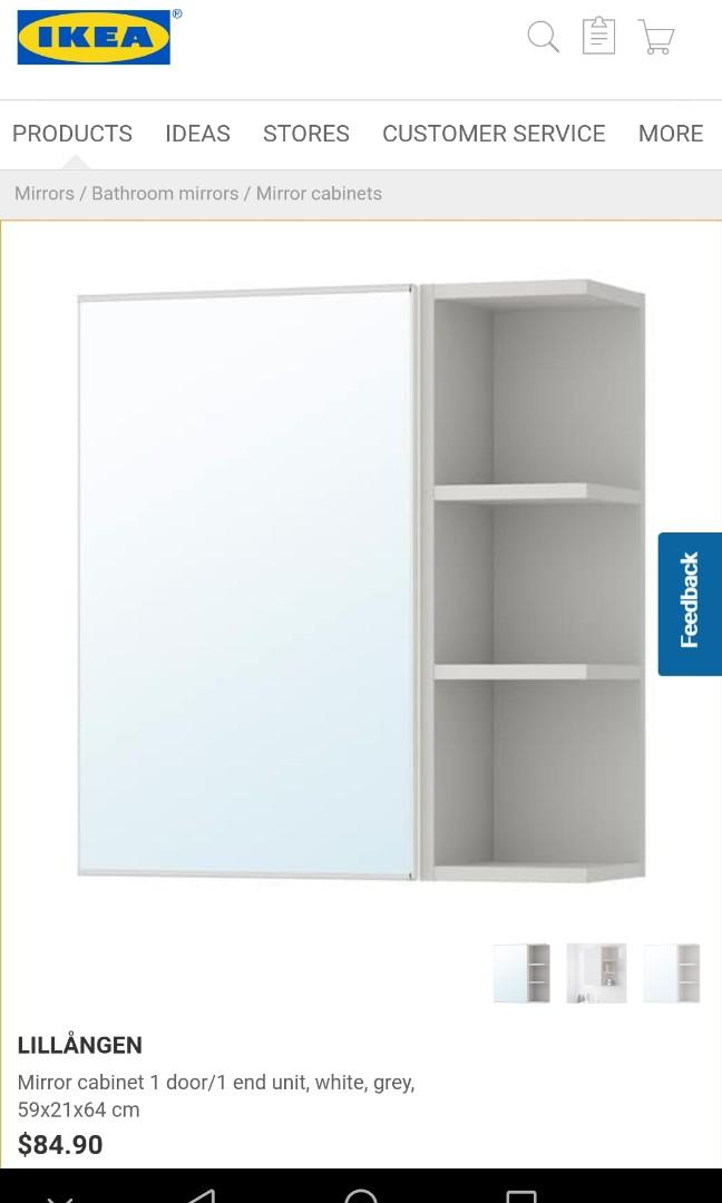 ikea lillangen bathroom mirror cabinet furniture home living bathroom kitchen fixtures on carousell