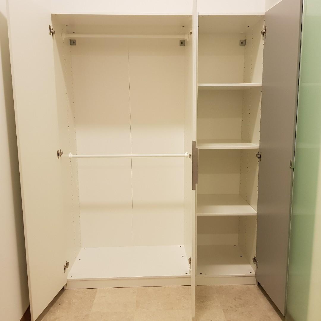 Ikea Pax Wardrobe One 2 Door One Mirror Door White