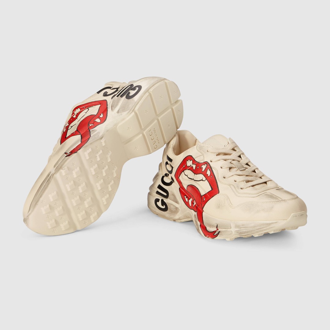 Rhyton sneaker with mouth print