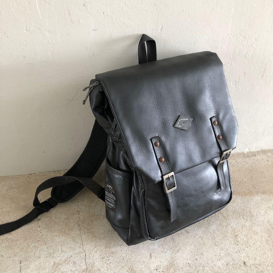 Leftfield Korean Style Leather Backpack Men s Fashion Bags Backpacks on Carousell