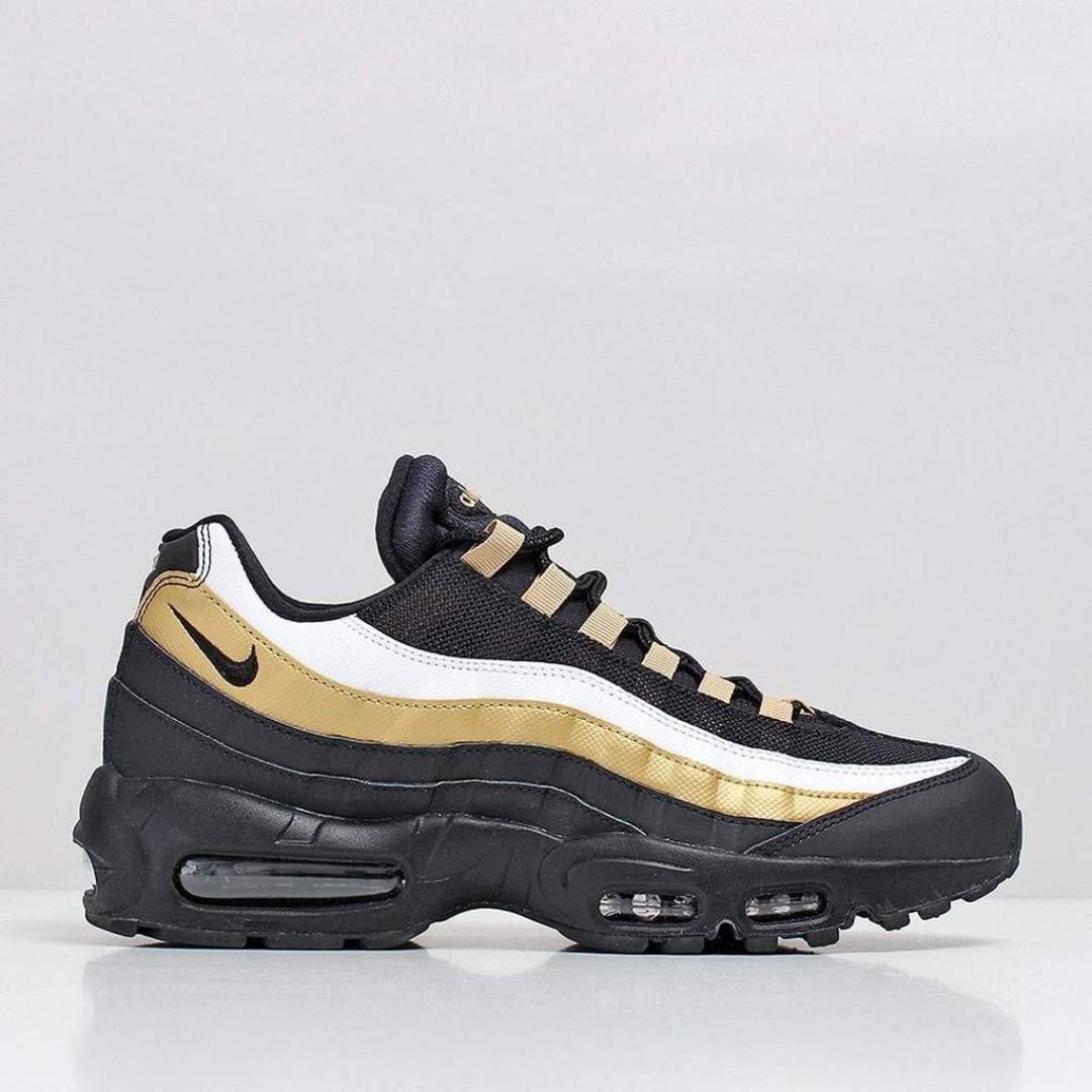 Nike Air Max 95 OG Shoes – Black/Black/Metallic Gold/White, Men's Fashion,  Footwear, Sneakers on Carousell