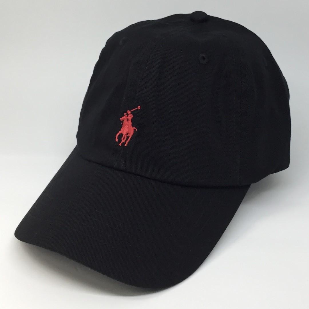 polo cap black red