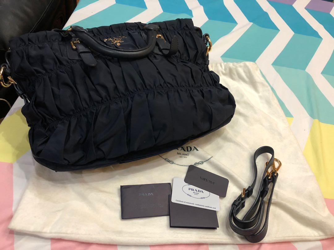 Prada crumpled bag store