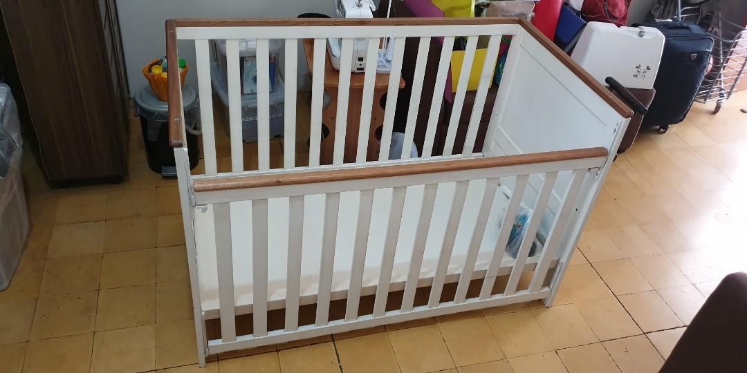 Preloved Wooden Baby Crib Adjustable Height On Carousell