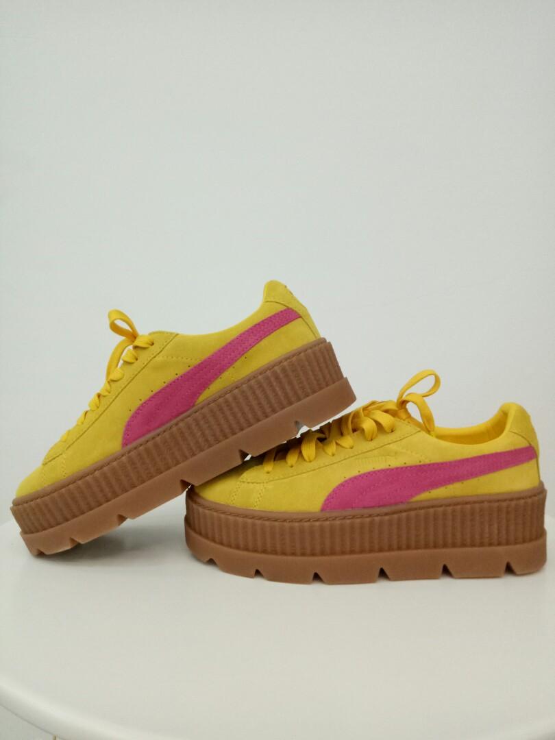 puma x fenty creepers yellow and pink