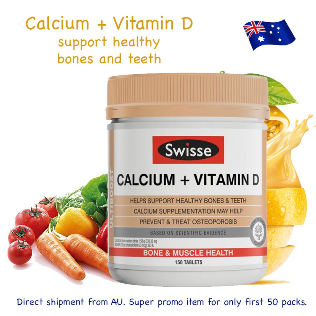 Swisse Ultiboost Calcium + Vitamin D, Health & Nutrition, Health Supplements,  Health Food, Drinks & Tonics on Carousell