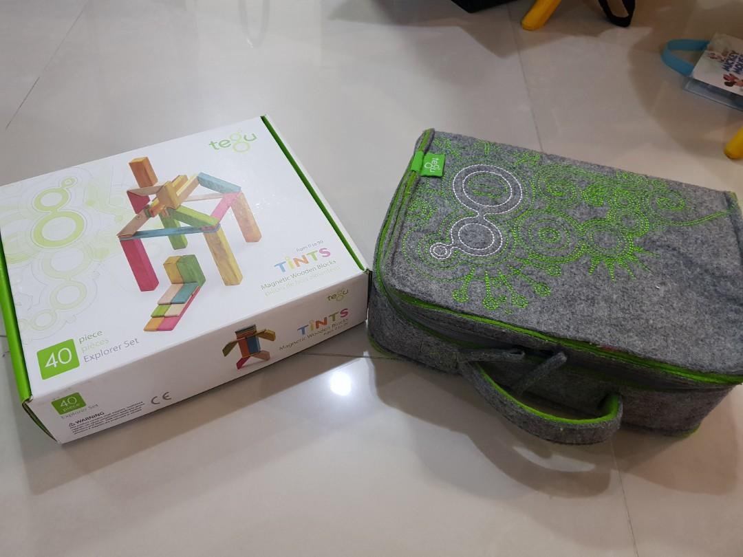 Tegu explorer set 40 pieces with bag and wheels Babies Kids