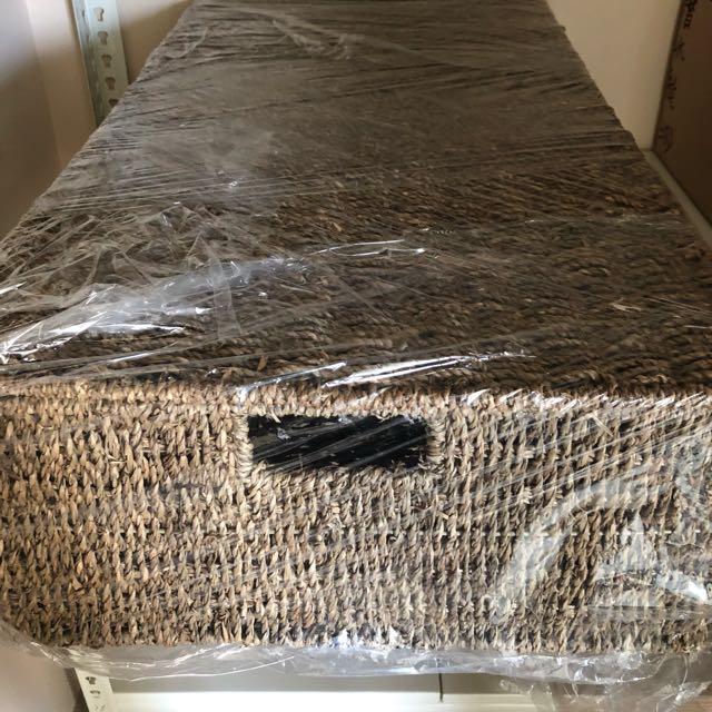 Under bed storage underbed container Seagrass grass lid, Furniture