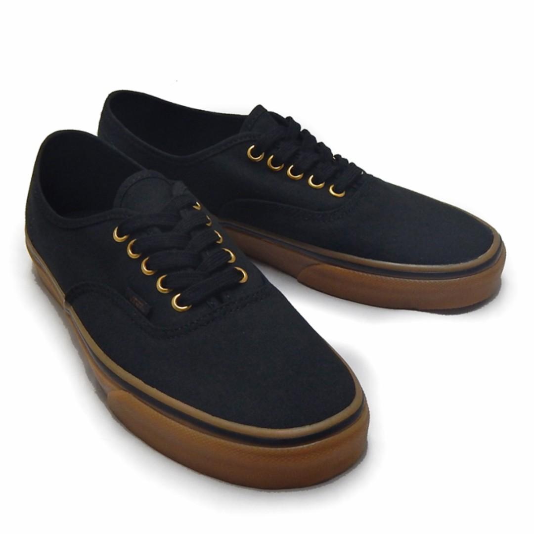 Gold black vans cheap