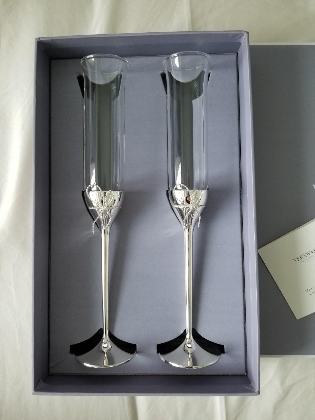 Vera Wang Wedgewood Loveknots Toasting Flutes 敬酒杯 Kitchen