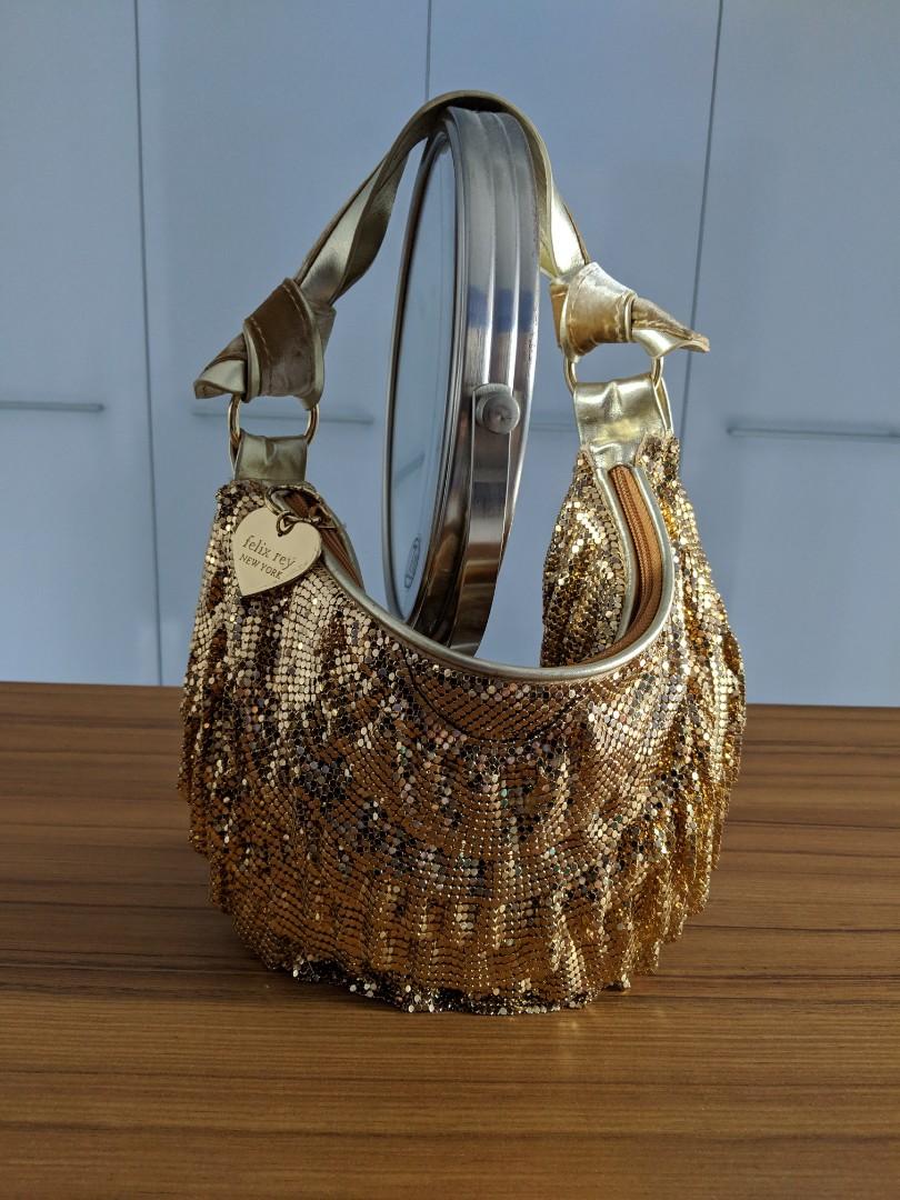 Gold cheap mesh handbag