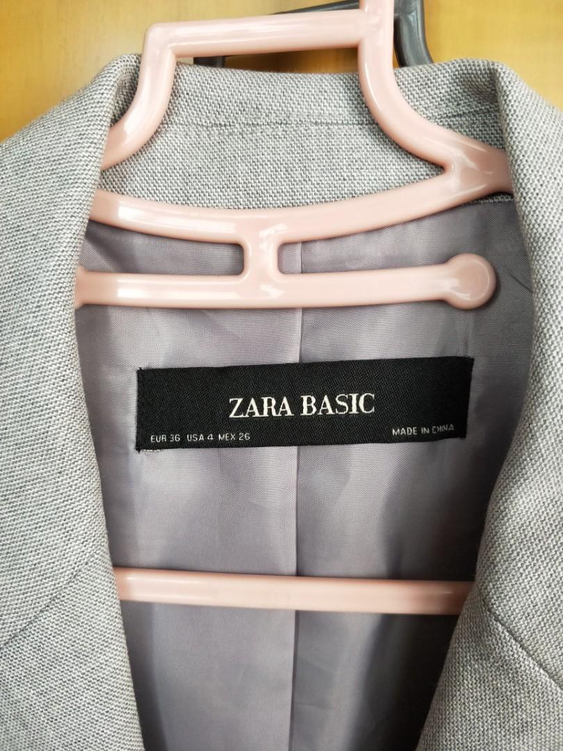 Zara Basic Blazer (Category: New Undergarments & Loungewear) located in Singapore. Submitted by bellecube_ (Listing ID 200151165, Image 3). Description: Zara Basic Blazer Grey colour Never worn before, in good condition.