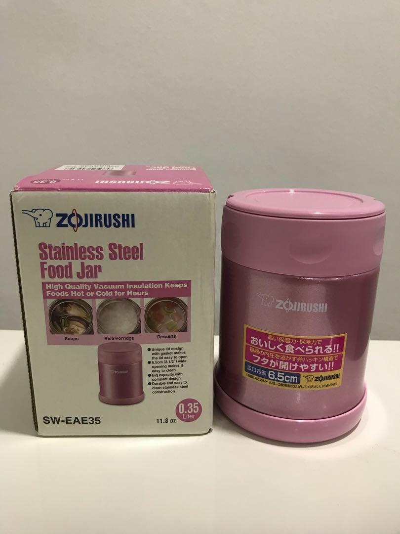 Zojirushi Stainless Steel Food Jar SW-EAE35, 12 oz., Shiny Pink