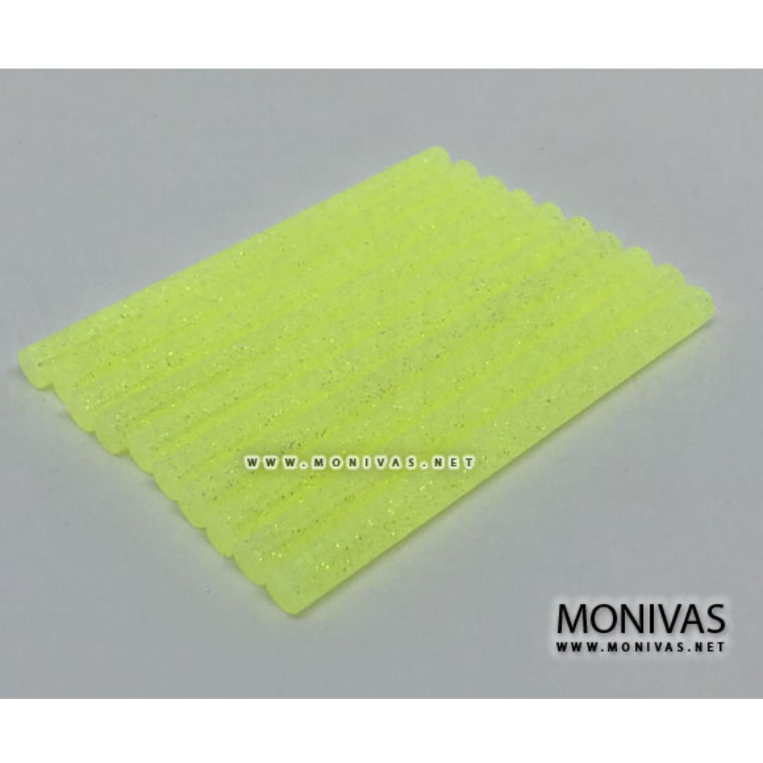 10pcs 7mm Diameter Glitter Neon Yellow Colour Hot Glue Sticks Diy