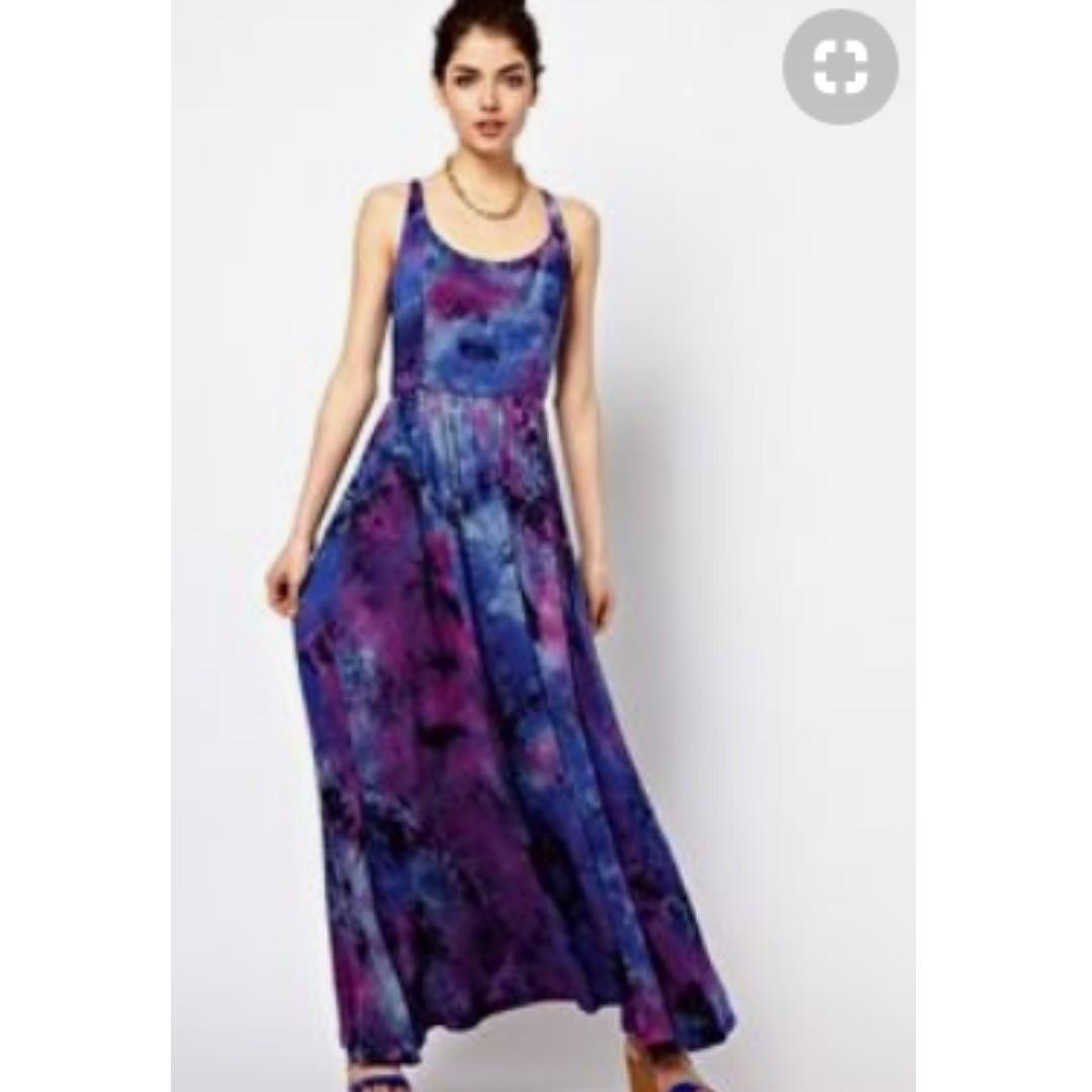 asos tie dye maxi dress