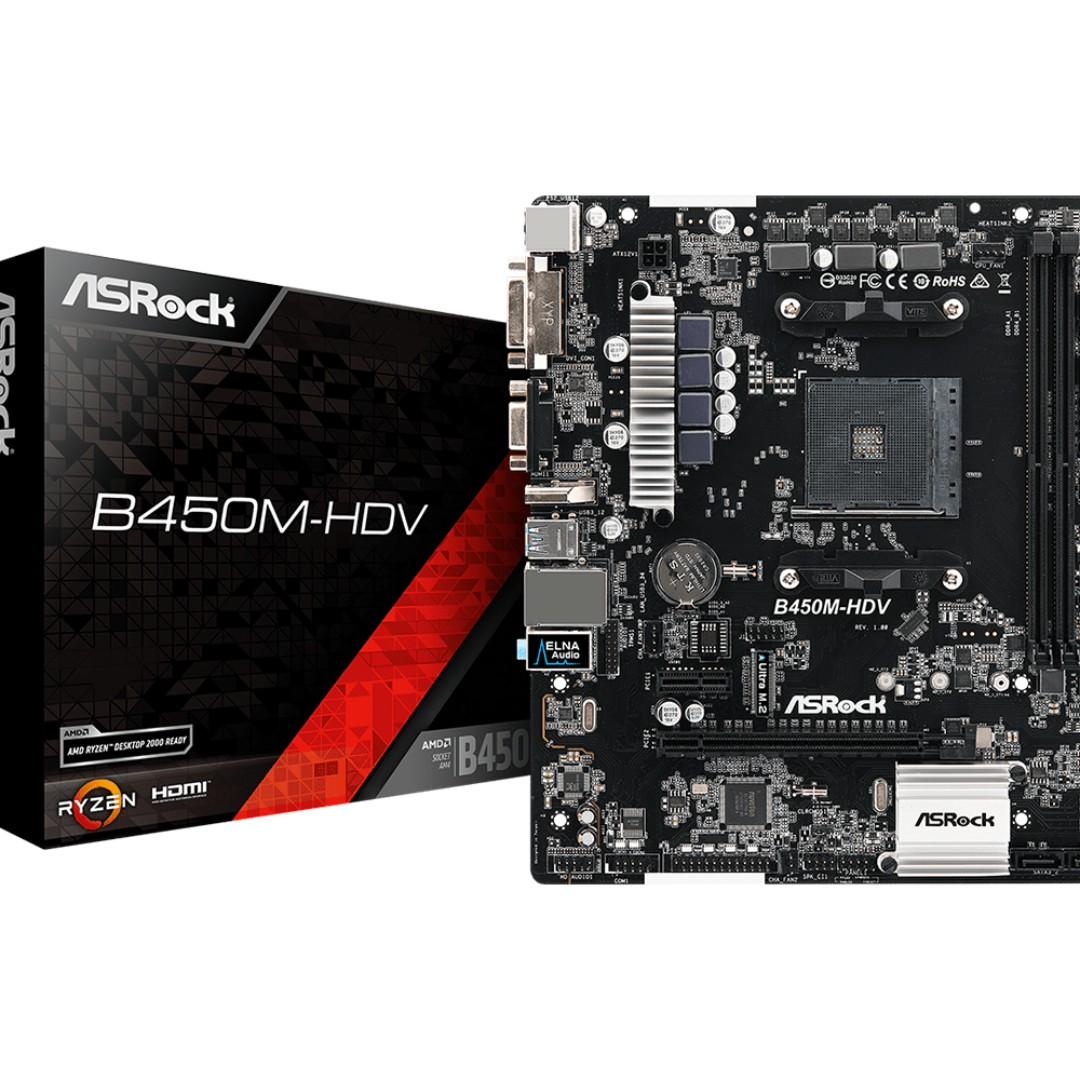 Asrock B450m Hdv New Electronics Computer Parts Accessories On Carousell