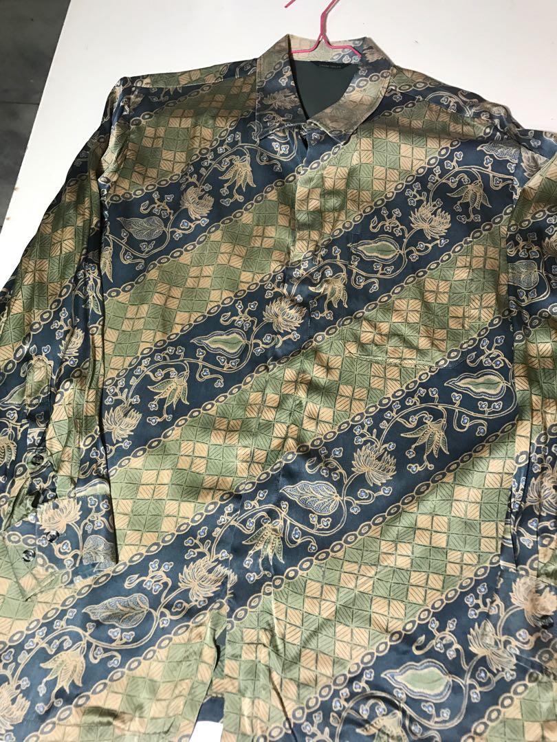 Batik Sutra Lengan Panjang Laxmi Tailor Laki Laki Fesyen Pria Pakaian Atasan Di Carousell