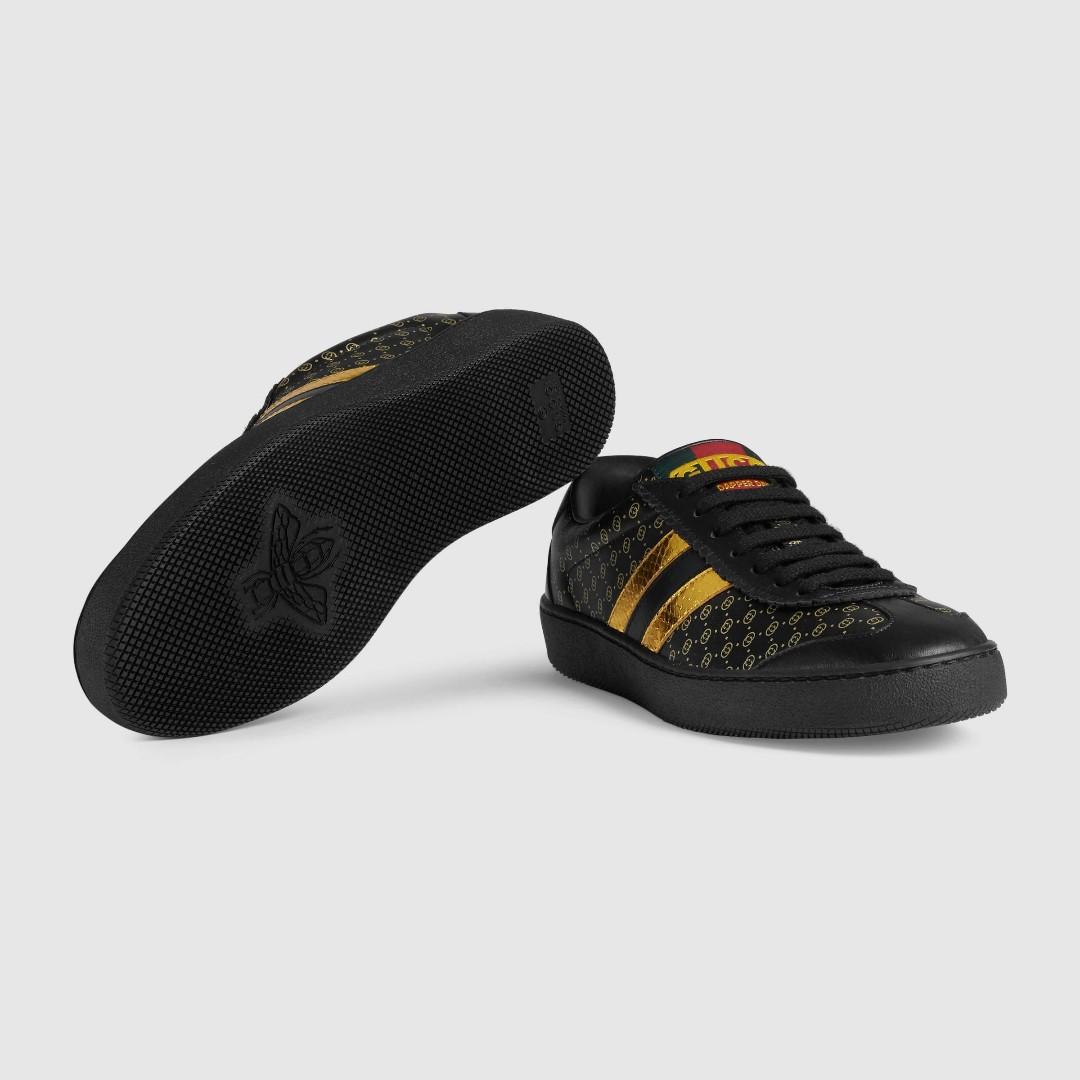 gucci shoes black and gold