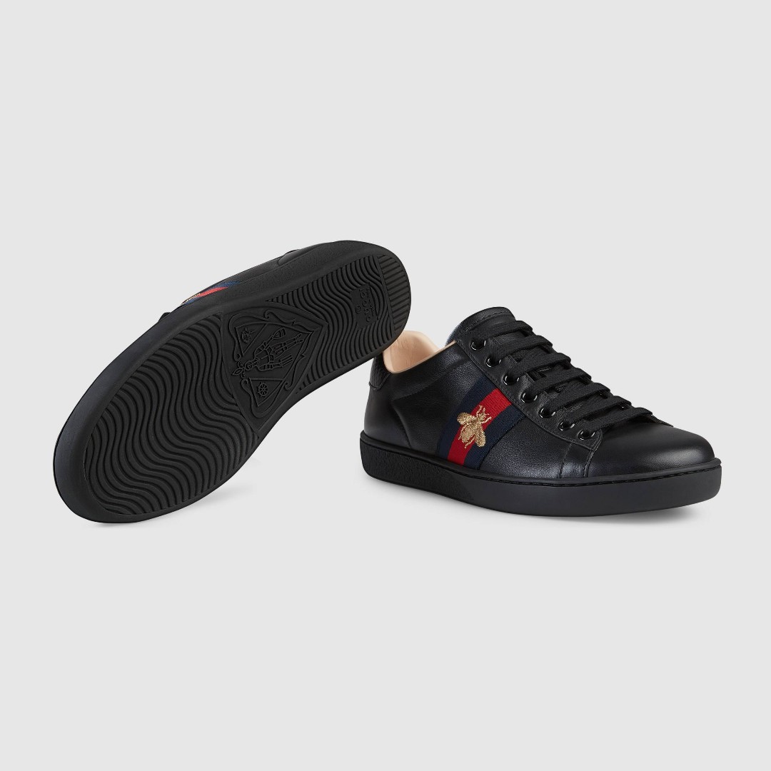 ace embroidered sneaker black