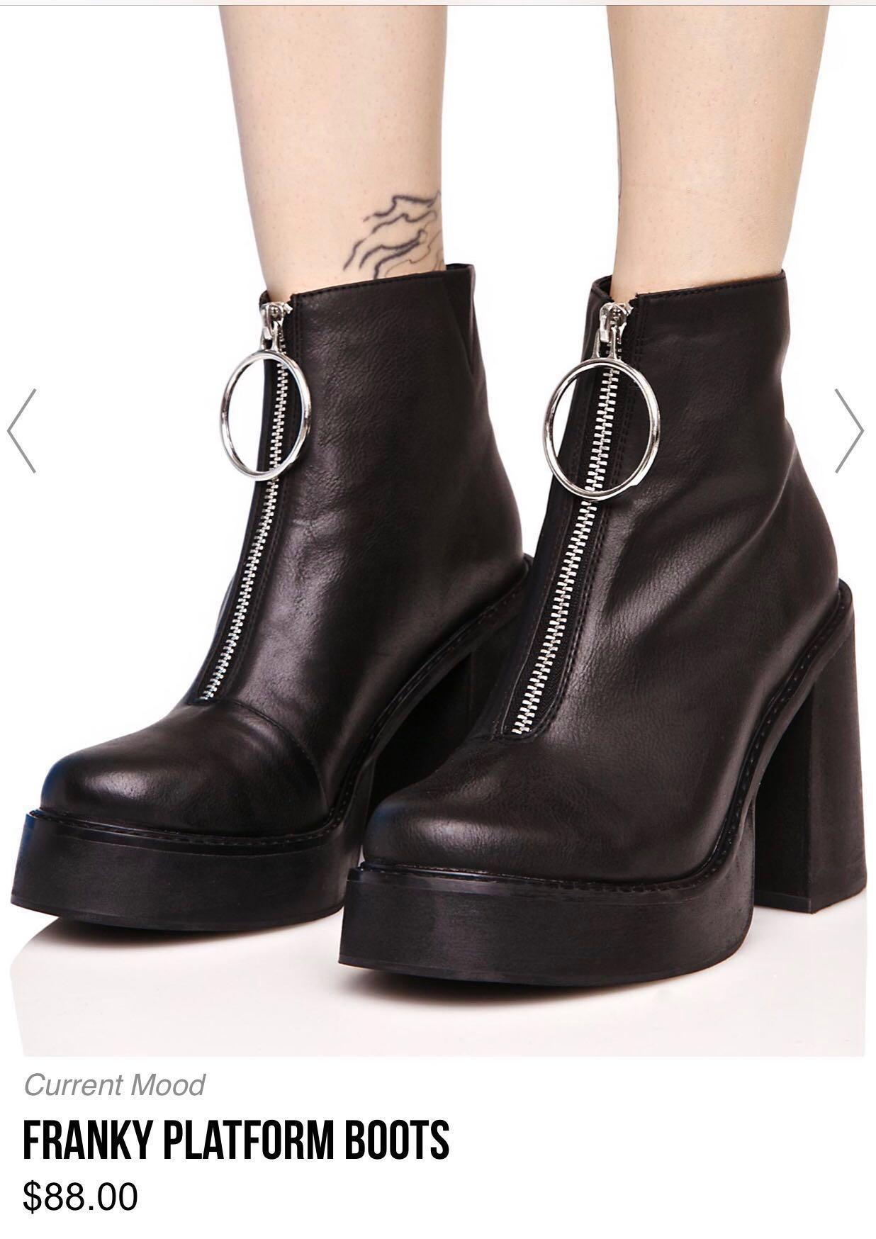 Black Boots - Franky Platform Boots 