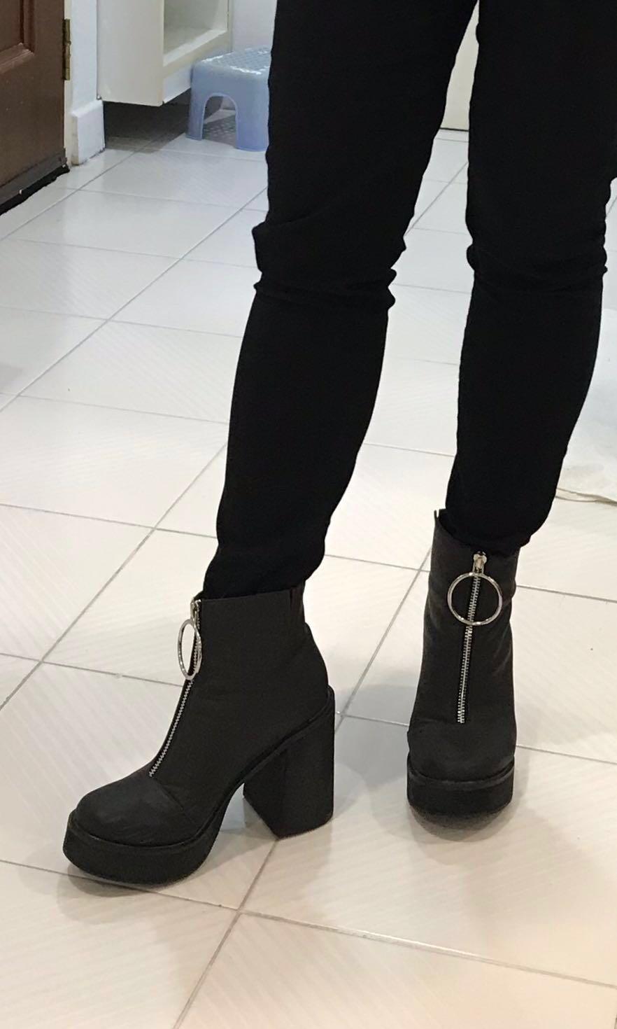 Black Boots Franky Platform Boots Women s Fashion Footwear Boots on Carousell