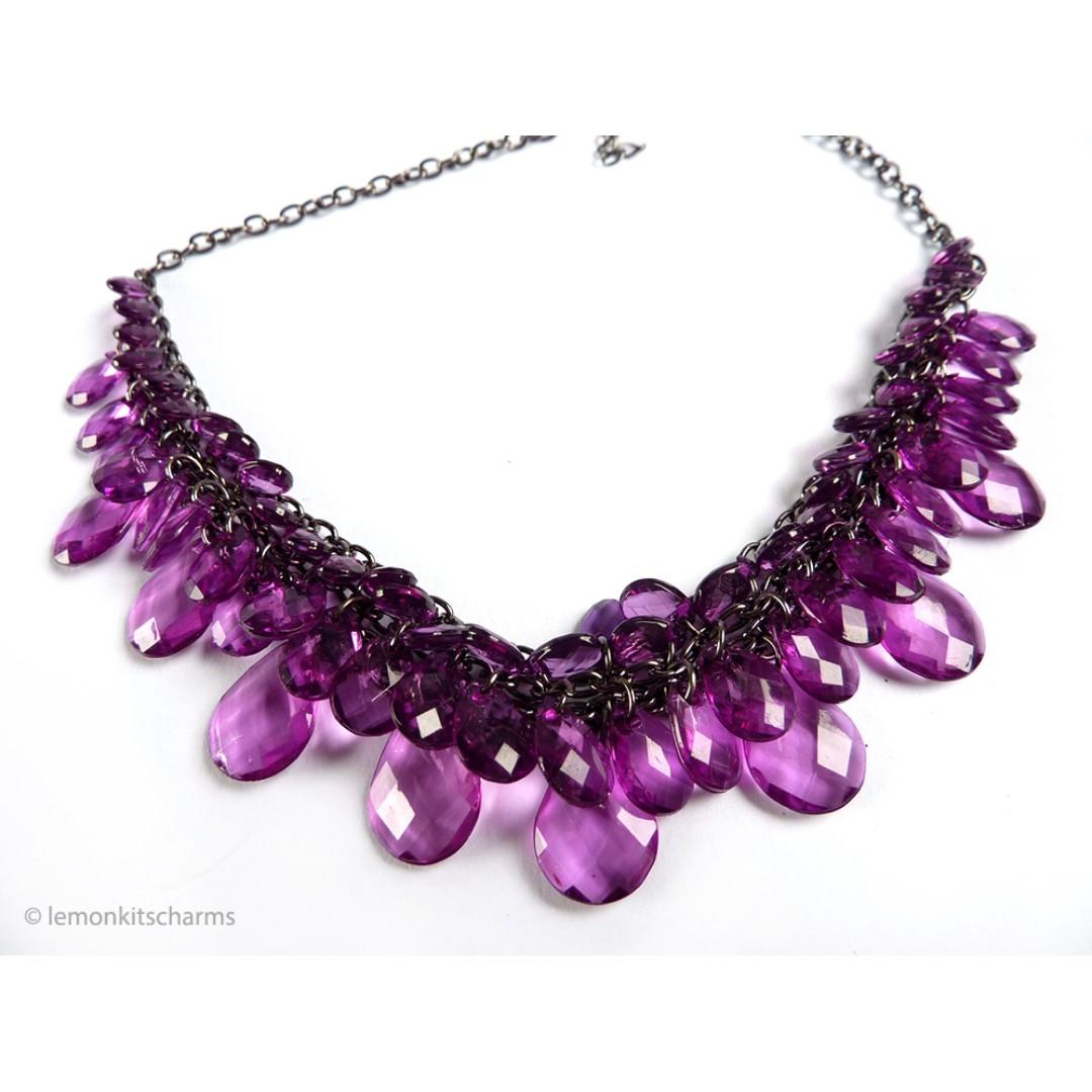 Purple bib necklace sale