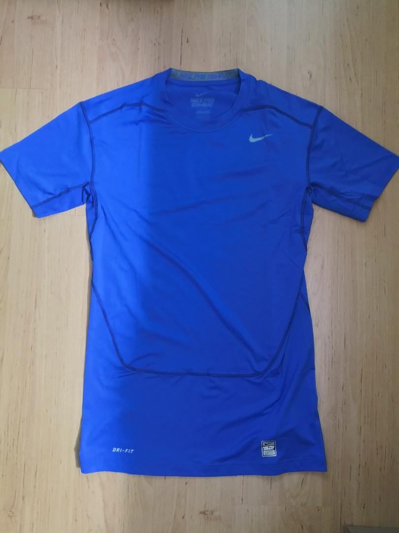 blue nike compression shirt
