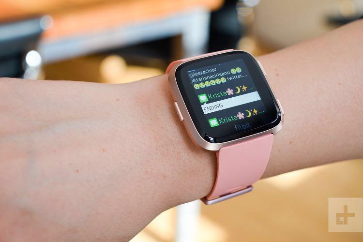 BNIB Fitbit versa peach colour comes in 2 sizes Mobile Phones Gadgets Wearables Smart Watches on Carousell