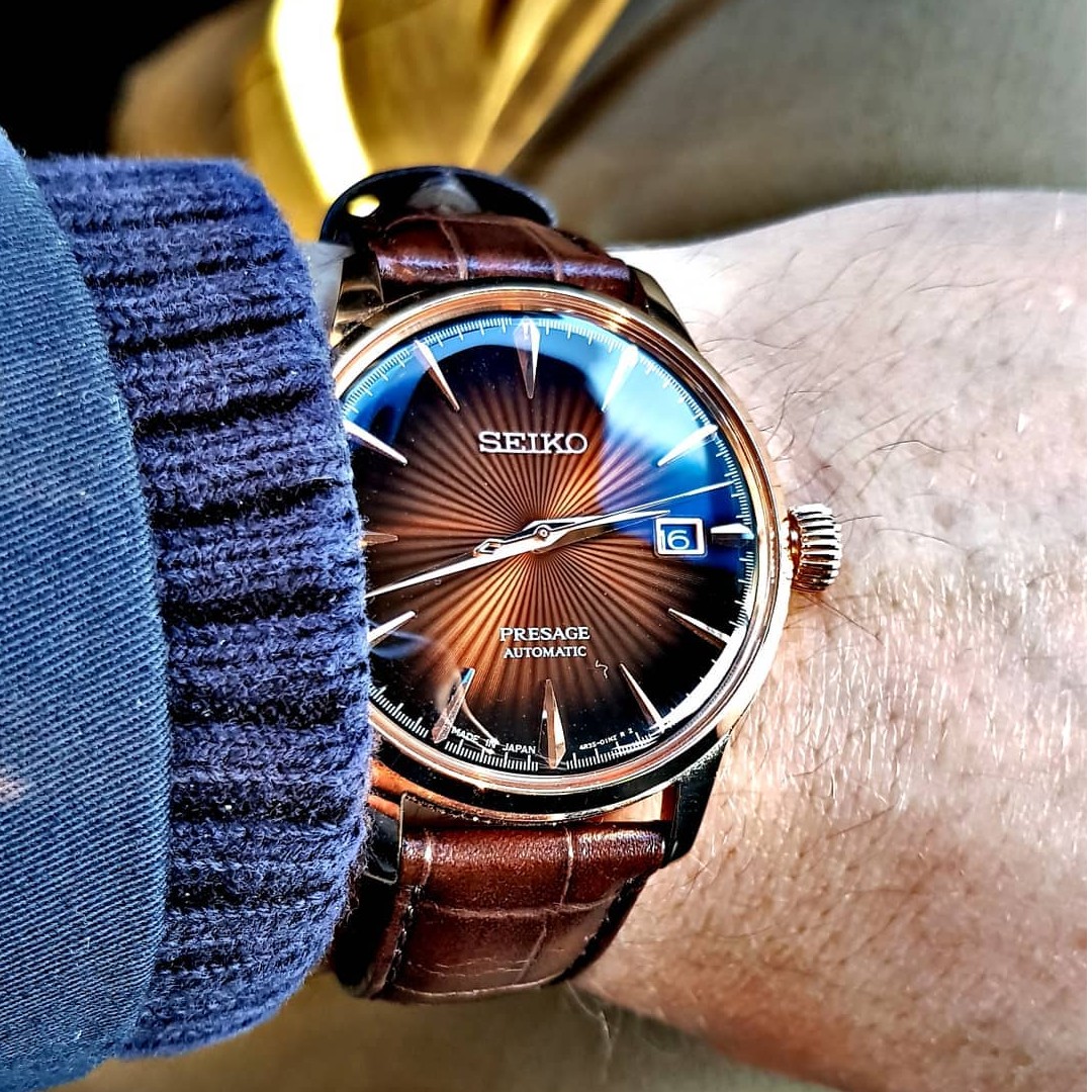 Bnib Seiko Presage Automatic Brown Gradient Cocktail Time