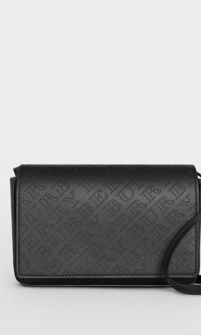Burberry Perforated Logo Leather Wallet 