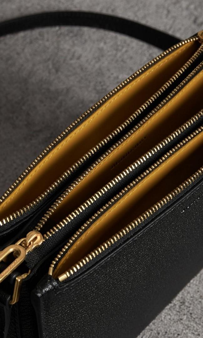 burberry triple zip leather crossbody