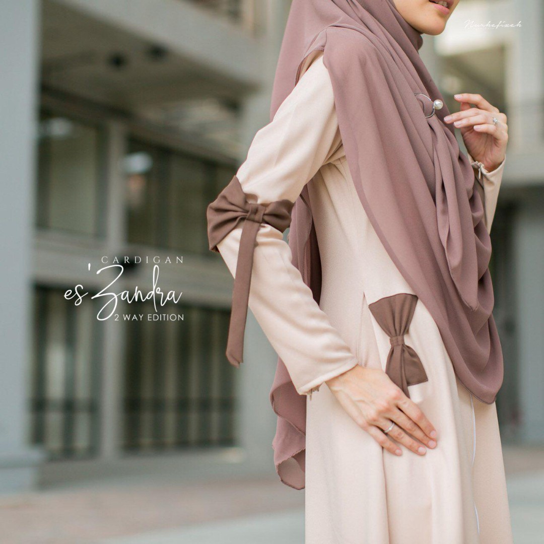 Cardigan muslimah sales