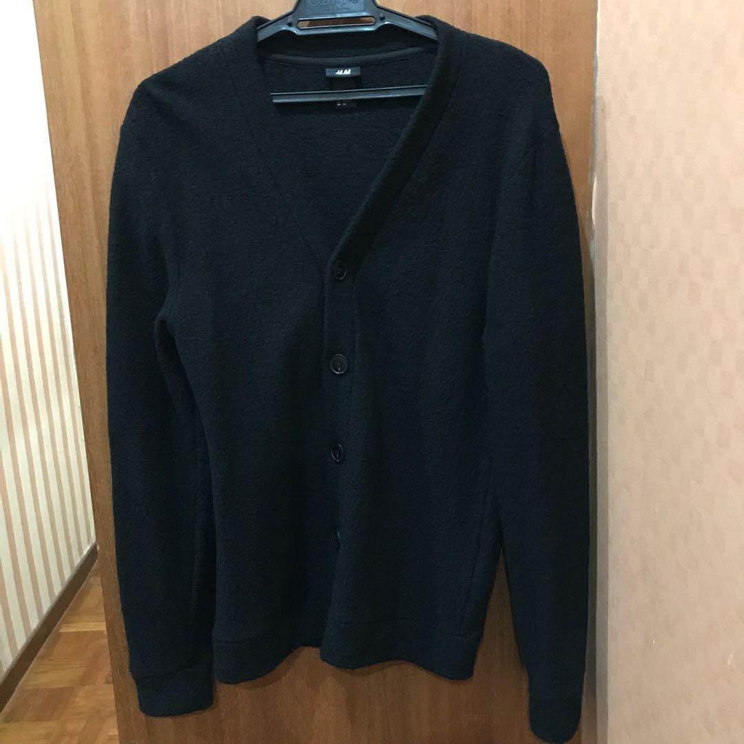 Cardigan H M Size S Wool Material Black Men S Fashion Clothes Outerwear On Carousell