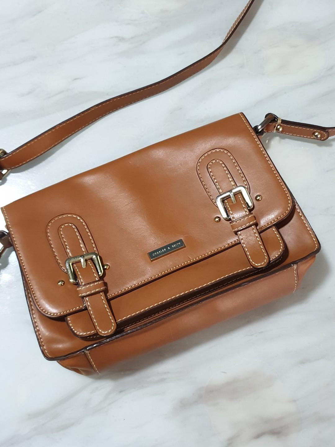 Charles Keith Brown Sling Bag Women S Fashion Bags Wallets Sling Bags On Carousell