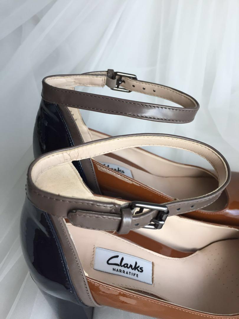 Clarks Gabriel Candy Cognac Leather heels, Women's Fashion, Footwear, Heels