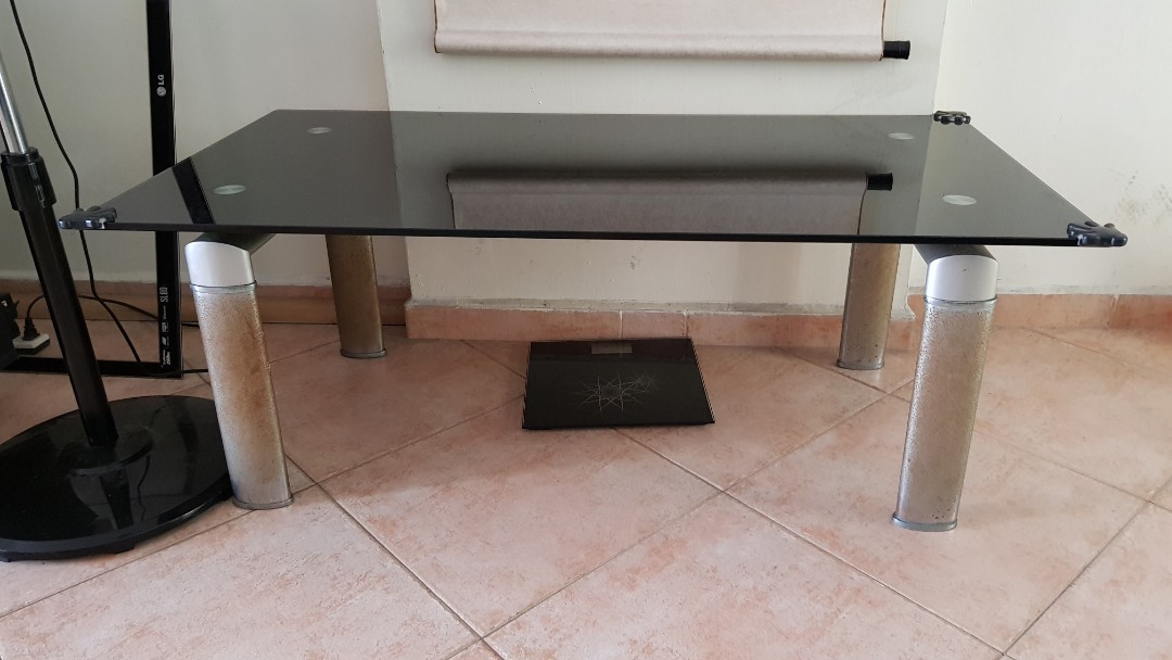 Coffee Table Black Glass Top