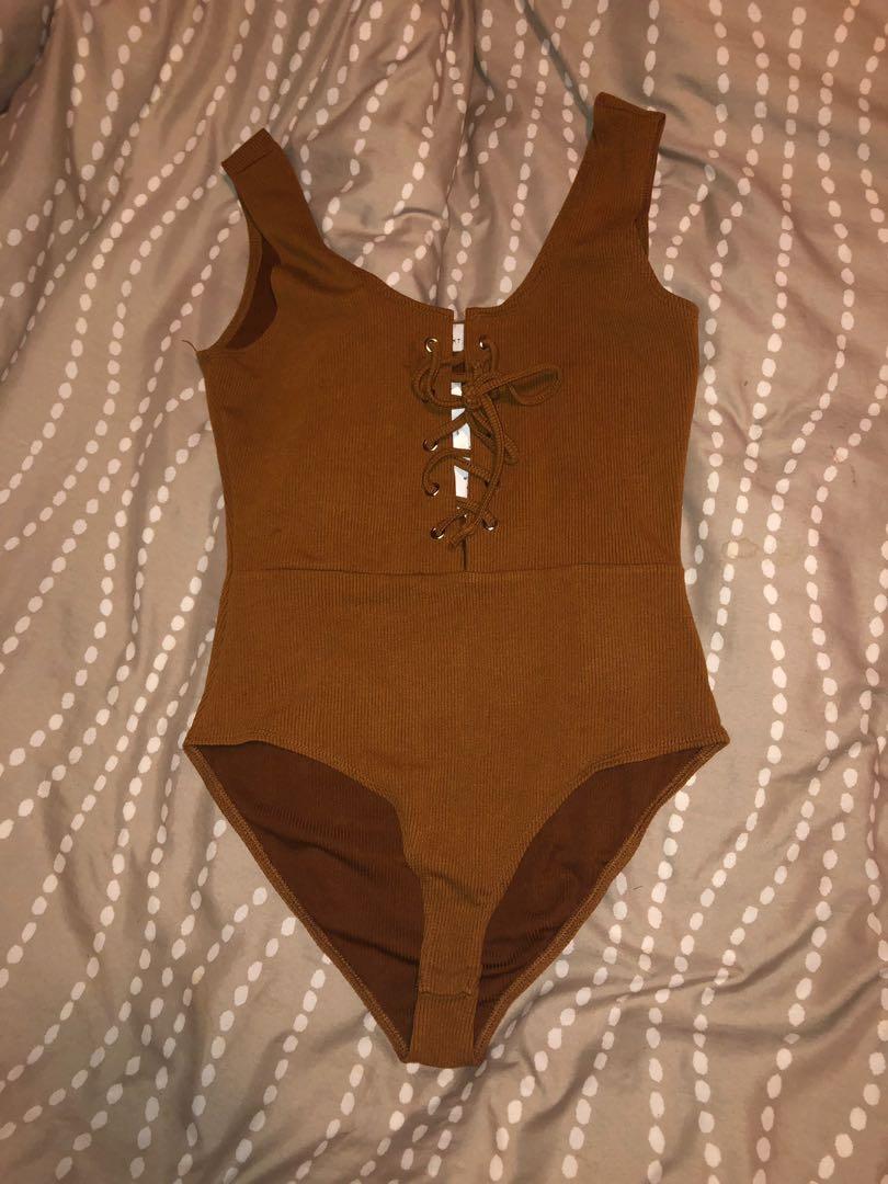 dark brown bodysuit