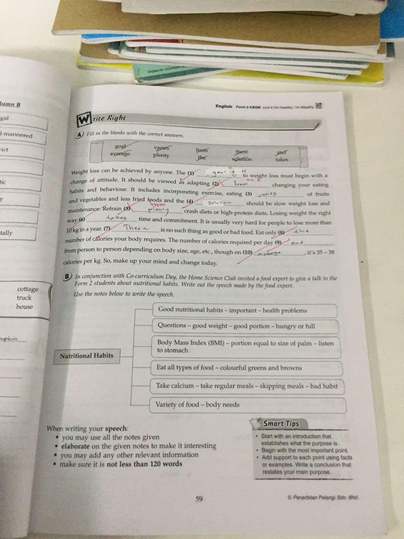 English Exercise Book Form 2 Books Stationery Books On Carousell