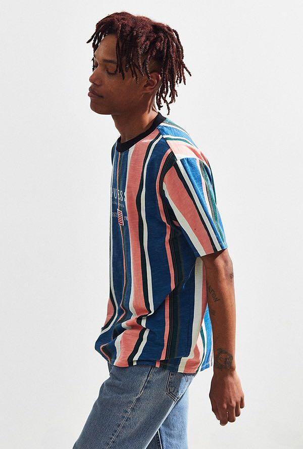 Guess David Sayer Stripe Tee Men s Fashion Tops Sets Tshirts Polo Shirts on Carousell