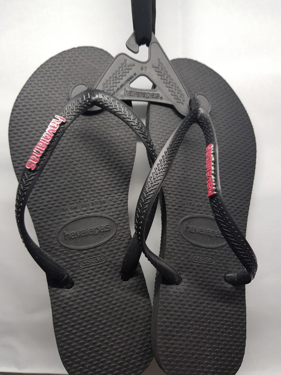 black and pink havaianas