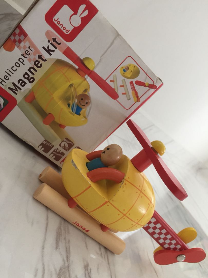 Janod Helicopter kit magnetic toy Hobbies Toys Toys Games on